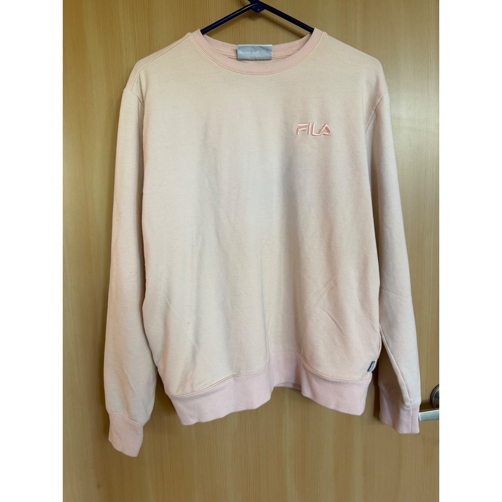 Fila Womens Crew Neck Sweatshirt Peach Pink Embroidered Logo Size Large L